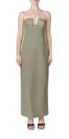 Paris Georgia Nassia Dress In Khaki & Cream In Multi