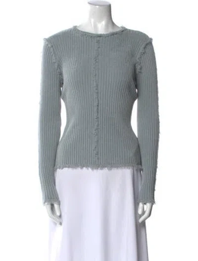 Pre-owned Paris Georgia Nylon Bateau Neckline Sweater In Gray