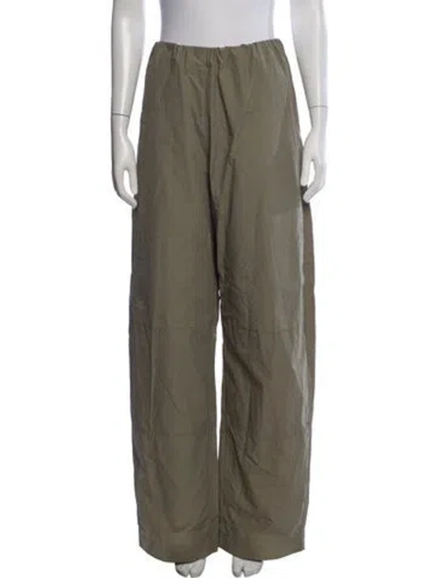 Pre-owned Paris Georgia Nylon Wide Leg Pants In Green