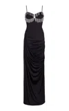 Paris Georgia Odette Fringed Matte Jersey Dress In Black