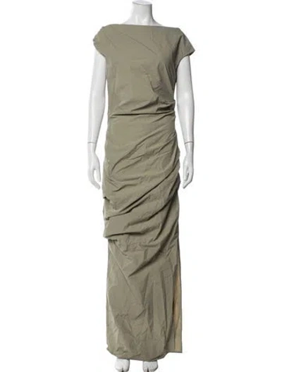 Pre-owned Paris Georgia Off-the-shoulder Long Dress W/ Tags In Green