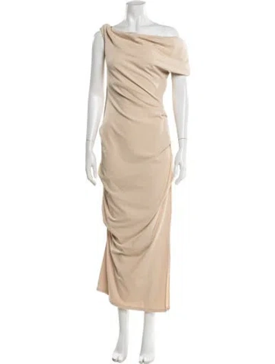 Pre-owned Paris Georgia Off-the-shoulder Long Dress W/ Tags In Neutral