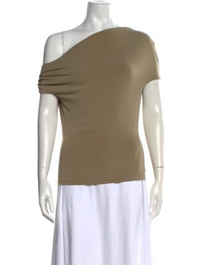 Pre-owned Paris Georgia Off-the-shoulder Short Sleeve Top In Neutral