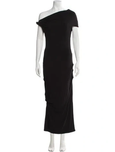 Pre-owned Paris Georgia One-shoulder Long Dress In Black