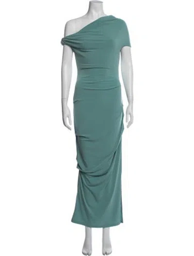 Pre-owned Paris Georgia One-shoulder Long Dress W/ Tags In Blue/green