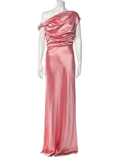 Pre-owned Paris Georgia One-shoulder Long Dress W/ Tags In Pink