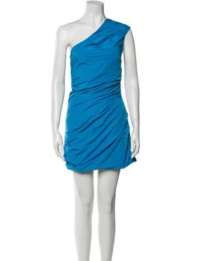 Pre-owned Paris Georgia One-shoulder Mini Dress In Blue