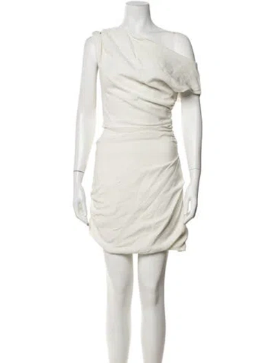 Pre-owned Paris Georgia One-shoulder Mini Dress In Neutrals