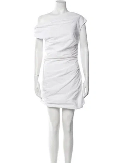 Pre-owned Paris Georgia One-shoulder Mini Dress In White