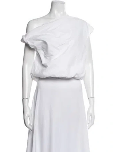 Pre-owned Paris Georgia One-shoulder Sleeveless Top In White