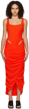 Paris Georgia Orange Mariah Midi Dress In Tangerine