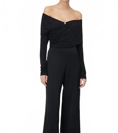 Paris Georgia Otto Long Sleeve Bodysuit In Black