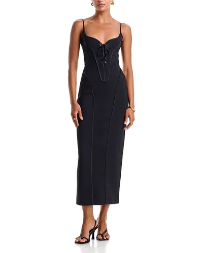 Paris Georgia Paloma Lace Up Maxi Dress In Blue