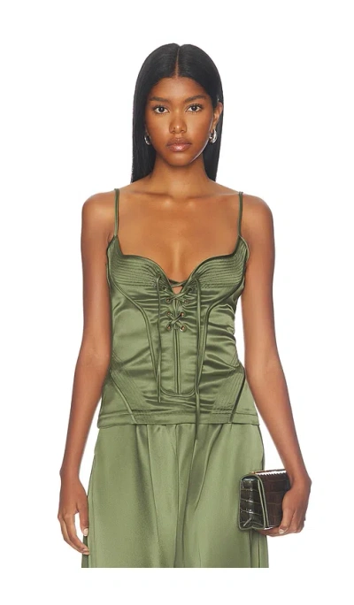 Paris Georgia Paloma Singlet Top In Dark Green