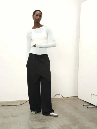 Paris Georgia Parachute Pants In Black