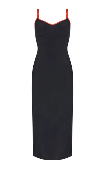Paris Georgia Parker Bra-top Stretch Midi Dress In Black/red