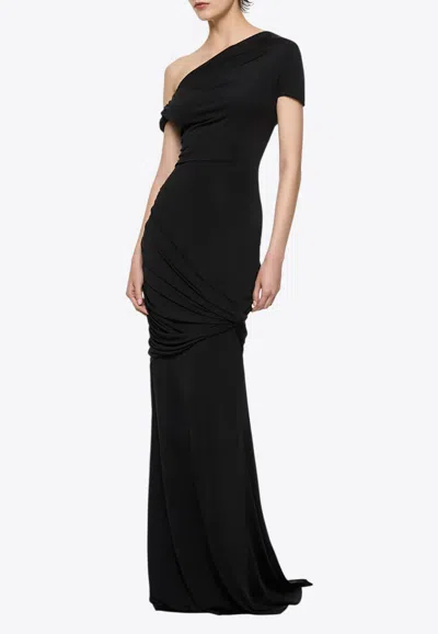 Paris Georgia Pascal One-shoulder Gown In Black