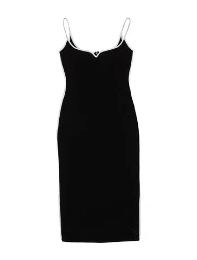 Pre-owned Paris Georgia Plunge Neckline Mini Dress In Black
