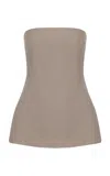 Paris Georgia Portia Strapless Crepe Top In Grey