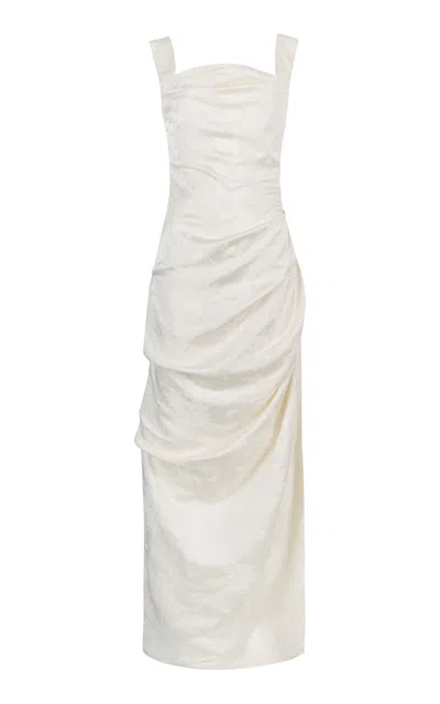 Paris Georgia Raf Floral-jacquard Dress In Off-white