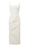 Paris Georgia Raf Ruched Cotton Dress In White