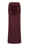 Paris Georgia Raffy Draped Maxi Skirt In Red