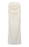 Paris Georgia Raffy Draped Maxi Skirt In White
