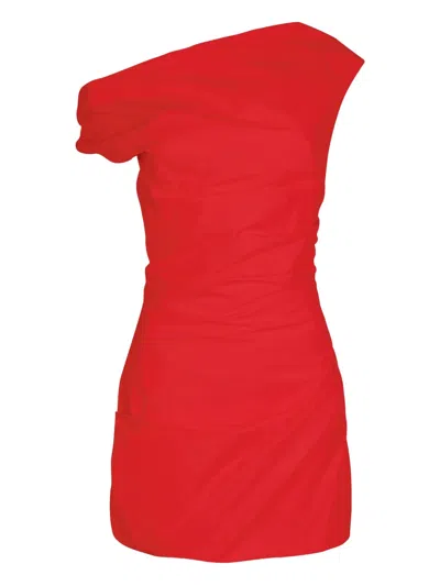 Paris Georgia Remmy Off-shoulder Mini Dress In Red