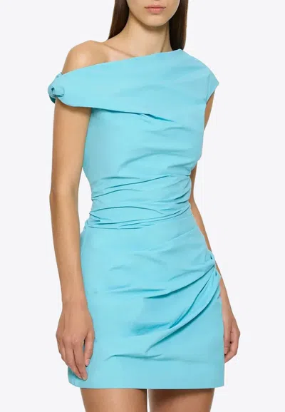 Paris Georgia Remmy One-shoulder Mini Dress In Blue