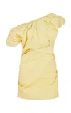 Paris Georgia Rio Ruched Cotton Mini Dress In Yellow