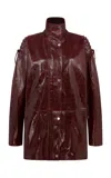 Paris Georgia Rocket Biker Leather Jacket In Red