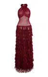 Paris Georgia Romeo Ruffled Knit Dress In Red
