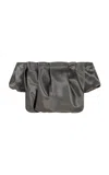Paris Georgia Ruched Satin Crop Top In Grey