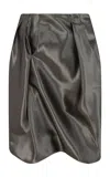 Paris Georgia Ruched Wrap Skirt In Grey