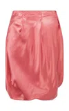 Paris Georgia Ruched Wrap Skirt In Red