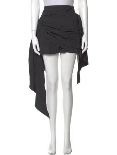 Pre-owned Paris Georgia Ruffle Embellishment Mini Skirt In Black