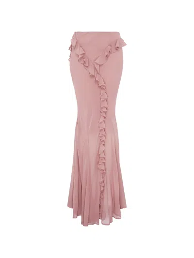 Paris Georgia Ruffled Maxi Skirt In Pink