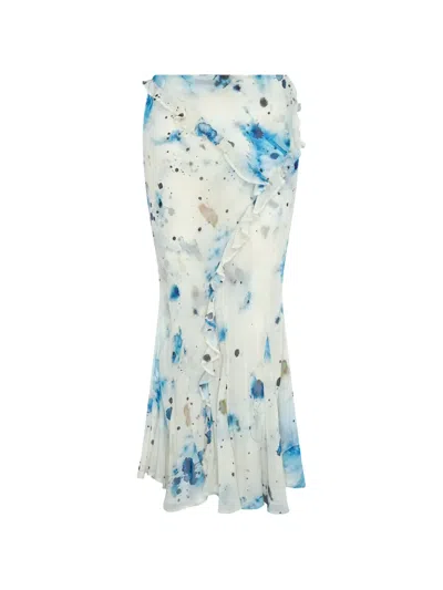 Paris Georgia Ruffled Printed Skirt In Multi