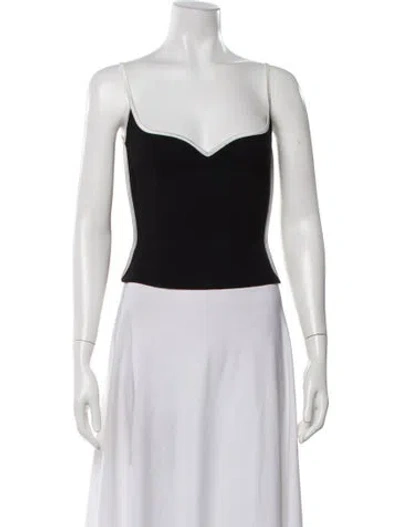 Pre-owned Paris Georgia Scoop Neck Sleeveless Top In Black