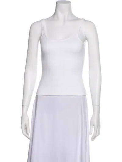 Pre-owned Paris Georgia Scoop Neck Sleeveless Top In White
