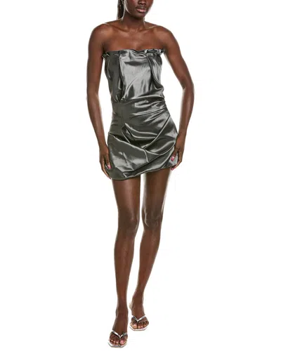 Paris Georgia Scrunch Effect Mini Dress In Gray