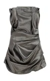 Paris Georgia Scrunched Satin Mini Dress In Grey