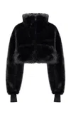 Paris Georgia Seb Cropped Faux Fur Bomber Jacket In Black