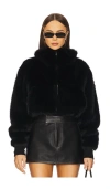 Paris Georgia Seb Faux Fur Bomber Jacket In 블랙
