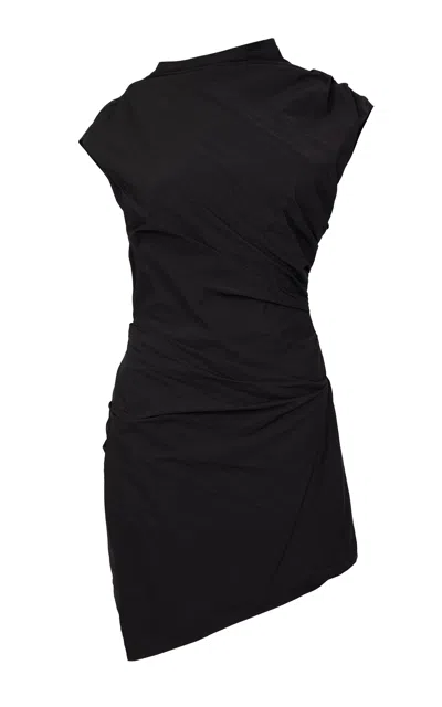 Paris Georgia Serge Mockneck Mini Dress In Black