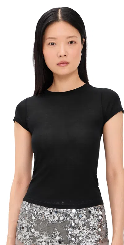 Paris Georgia Sheer Baby Tee Black