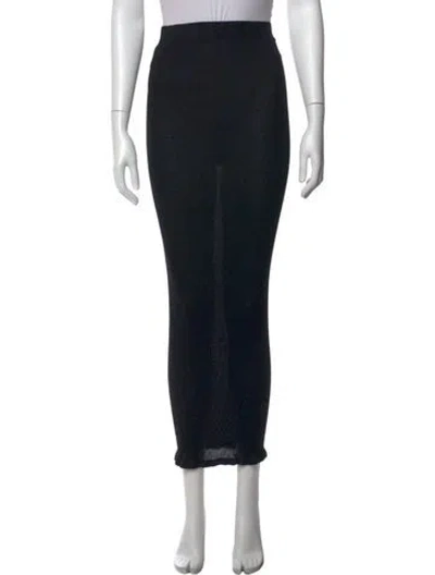 Pre-owned Paris Georgia Silk Long Skirt In Black