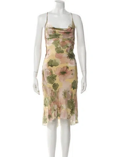 Pre-owned Paris Georgia Silk Midi Length Dress W/ Tags In Multi