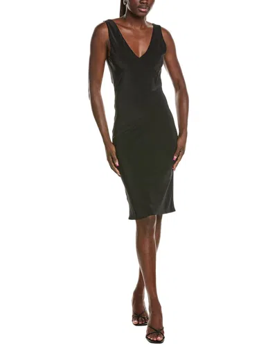 Paris Georgia Sjp Silk Slip Dress In Black