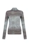 Paris Georgia Slouchy Turtleneck Top In Blue